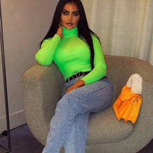 Load image into Gallery viewer, Neon Green Turtleneck