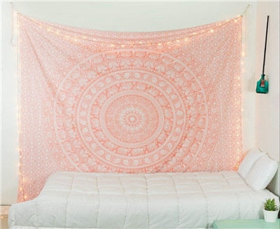 Pink Mandala Tapestry