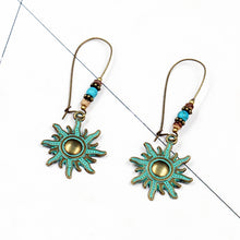 Load image into Gallery viewer, Bronze Sun Drop Earrings
