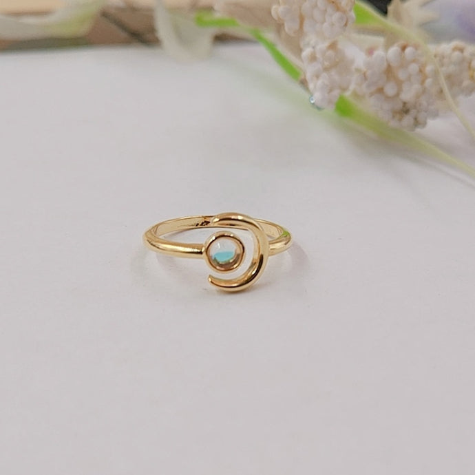 Moonstone Moon Ring
